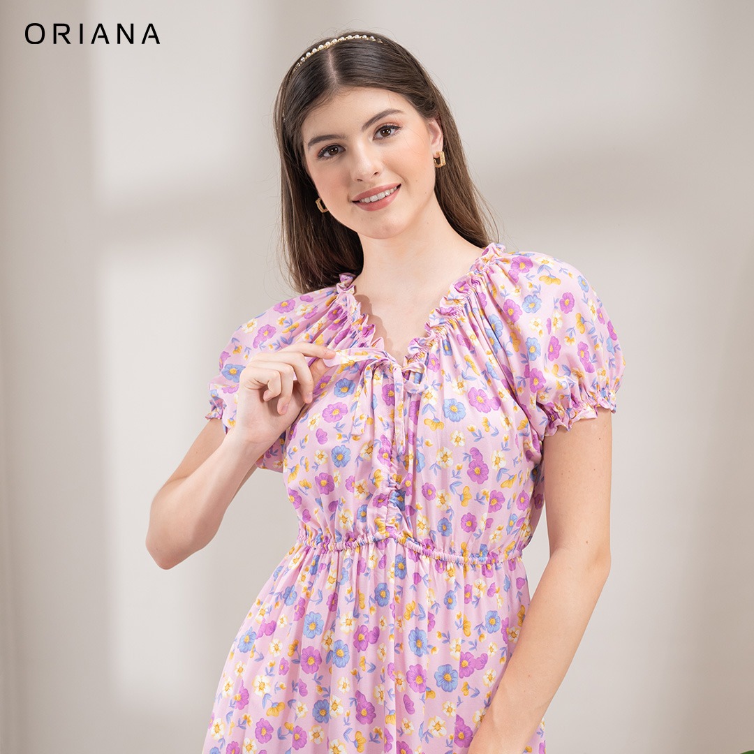 Oriana Homewear Maxi Dress Daster Kerut Selia Series