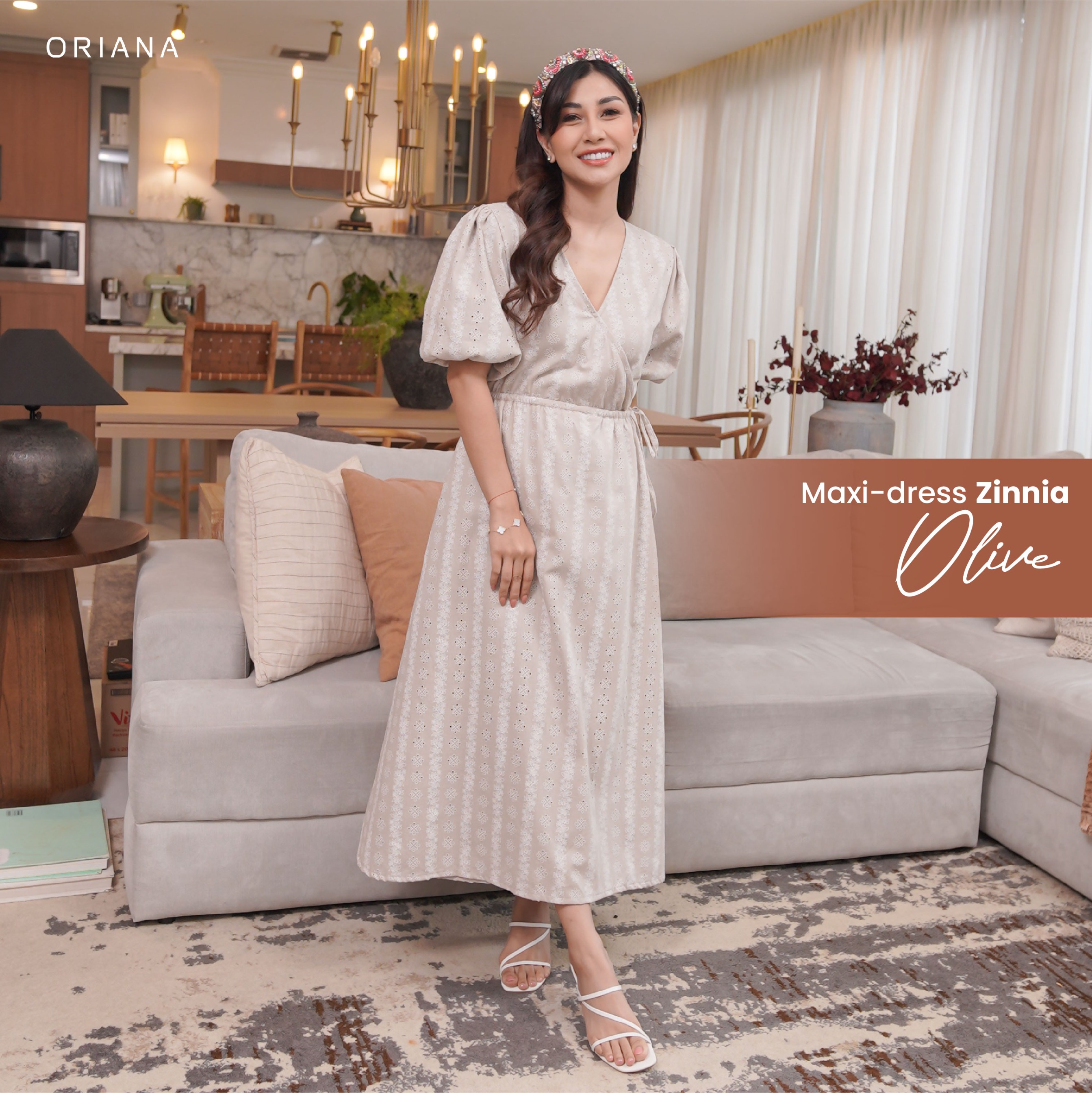 ORIANA X Nisya Ahmad Maxi Dress Zyra Pasta Zinnia Series