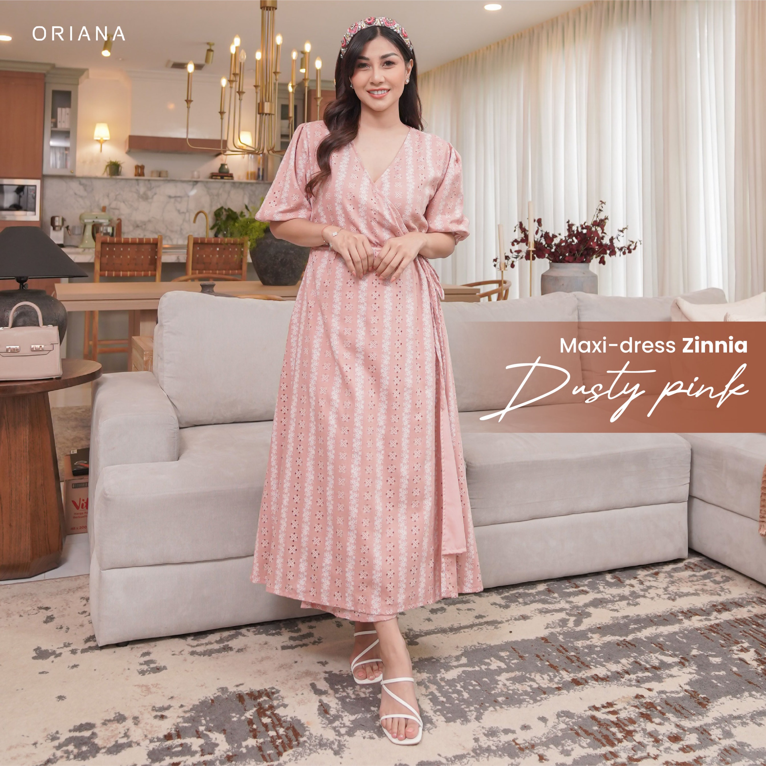 ORIANA X Nisya Ahmad Maxi Dress Zyra Pasta Zinnia Series