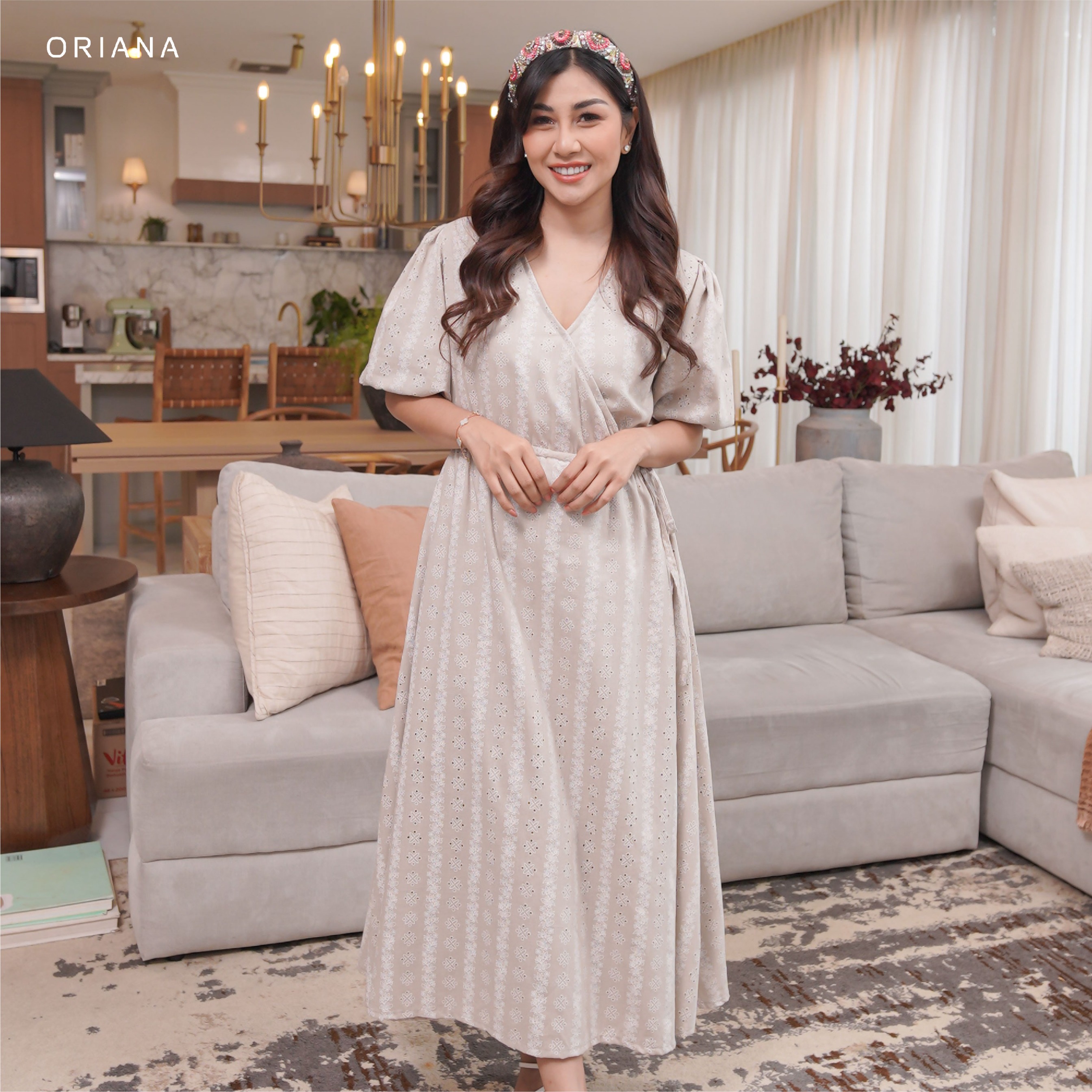 ORIANA X Nisya Ahmad Maxi Dress Zyra Pasta Zinnia Series