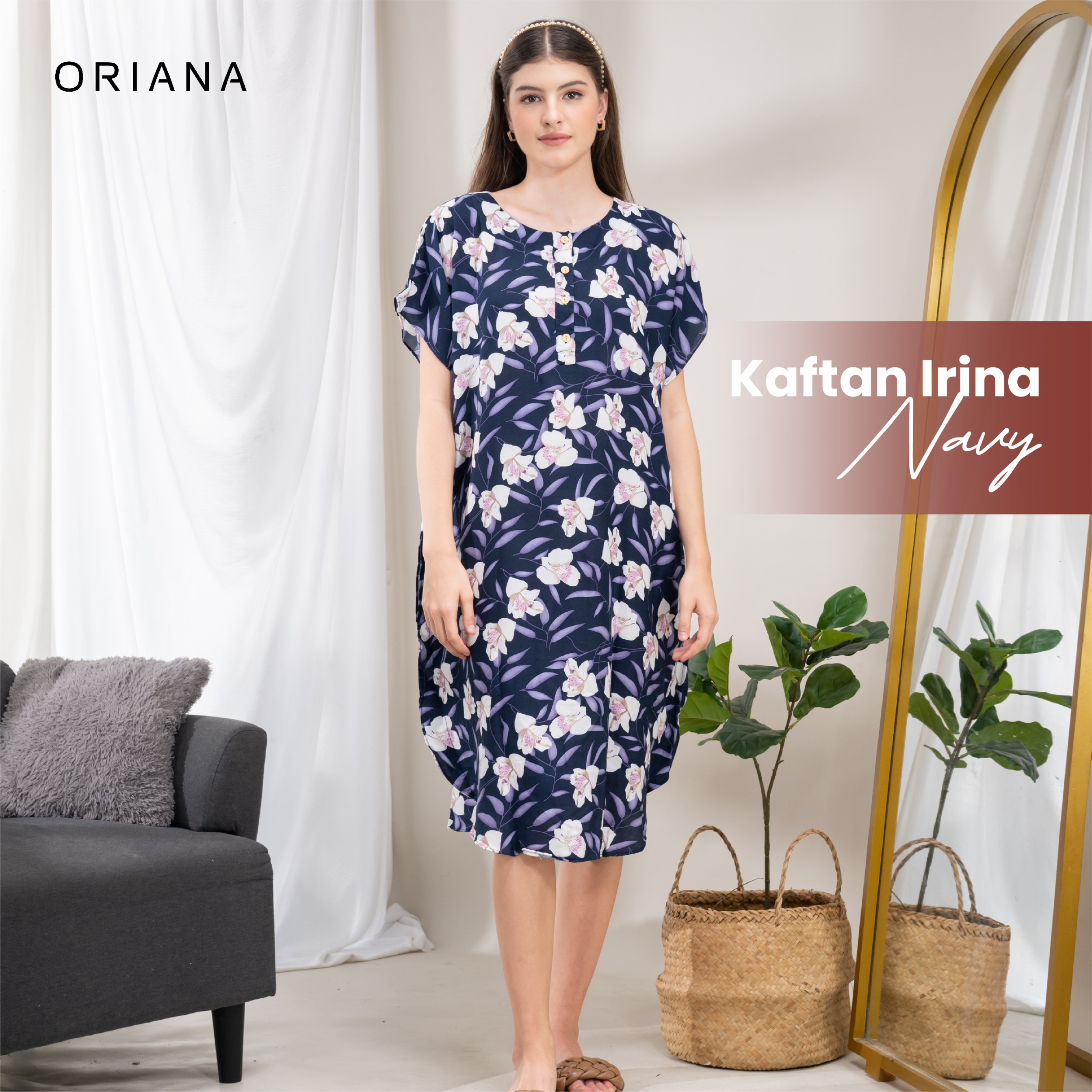 Oriana Homewear Daster Pendek Busui Kaftan Irina Series
