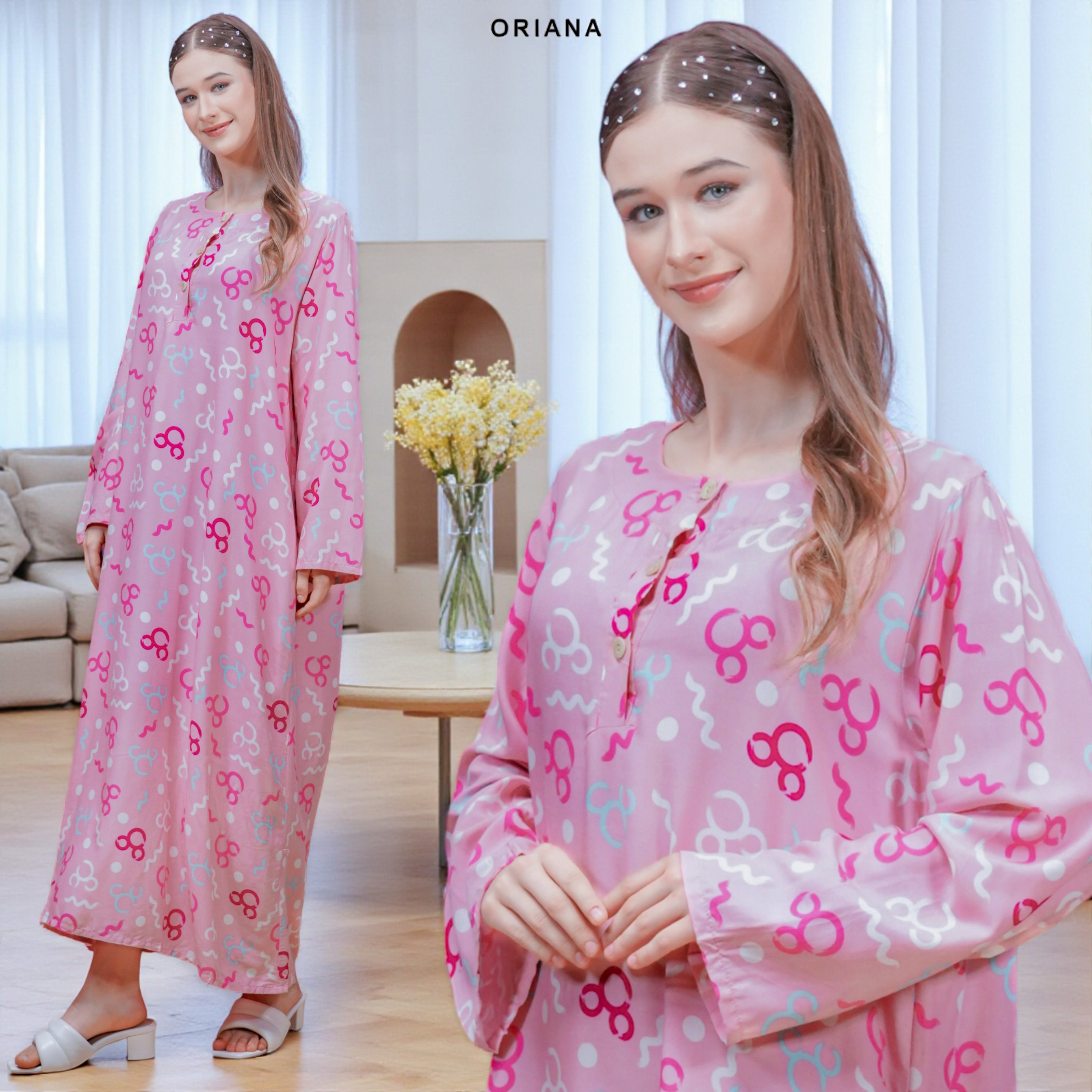 Oriana Homewear Daster Panjang Busui Laiqa Faleia Series