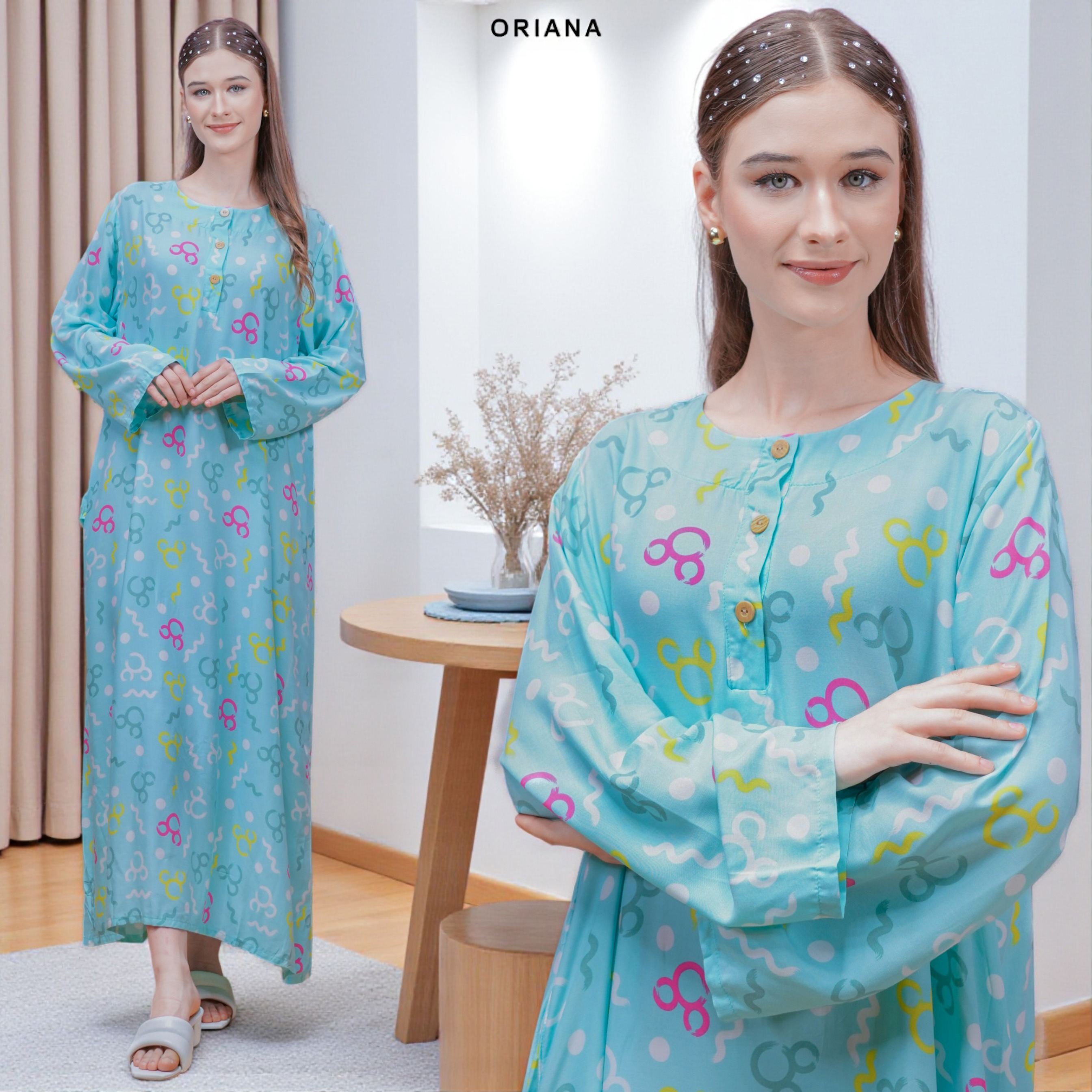 Oriana Homewear Daster Panjang Busui Laiqa Faleia Series
