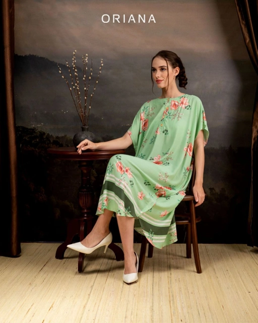 Image of Oriana Homewear Daster Pendek Busui Kaftan Rosetta Series