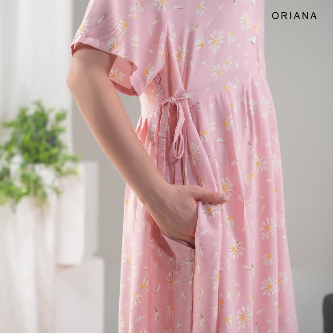 Oriana Homewear Maxi Dress Daster Busui Cayya Daisy Series