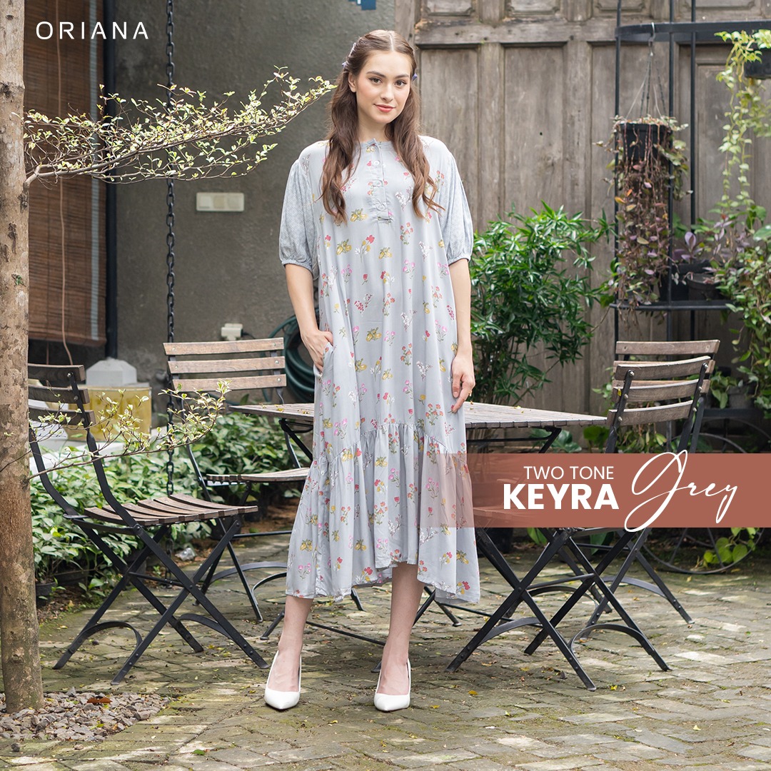 riana Homewear Maxi Dress Daster Two Tone Narita Keyra Series