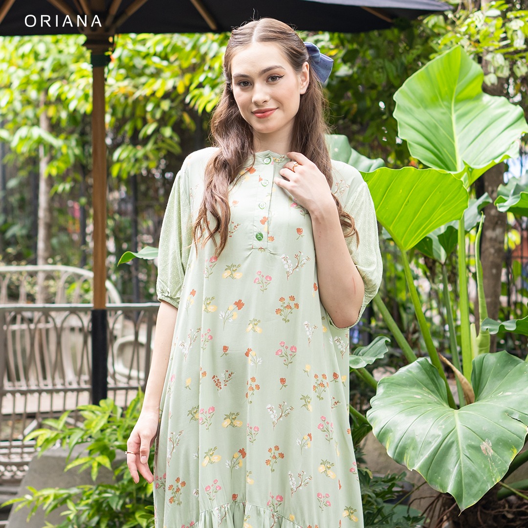 riana Homewear Maxi Dress Daster Two Tone Narita Keyra Series