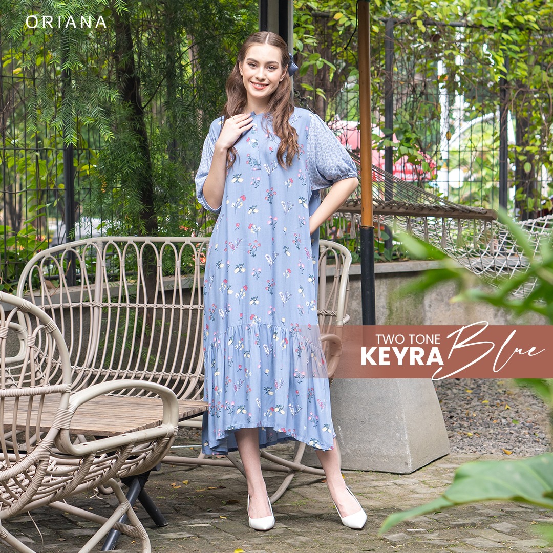 riana Homewear Maxi Dress Daster Two Tone Narita Keyra Series