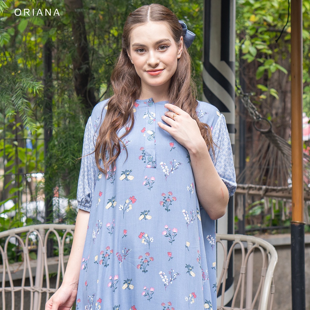 riana Homewear Maxi Dress Daster Two Tone Narita Keyra Series