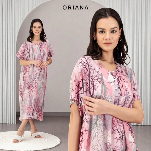 Image of Oriana Homewear Maxi Dress Daster Busui Deasy Winter Artwork Series