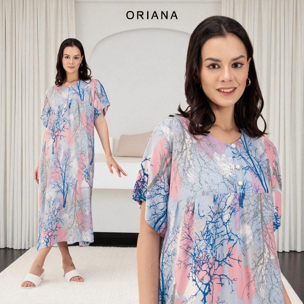 Oriana Homewear Maxi Dress Daster Busui Deasy Winter Artwork Series
