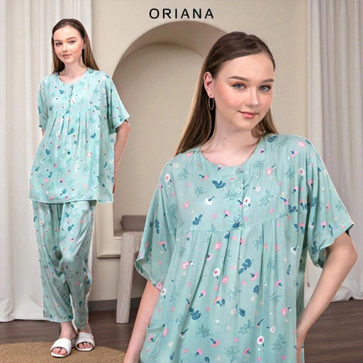 Image of Oriana Sleepwear Piyama Puthi Enzi Series | Baju Tidur Pajamas One Set