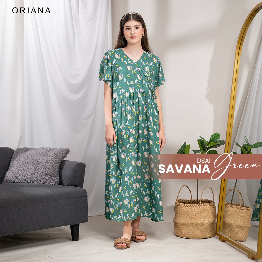 Oriana Homewear Maxi Dress Daster Busui Panjang DSAI Savana Series