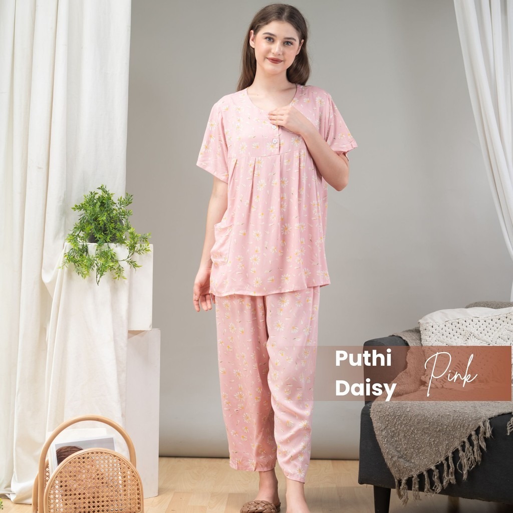 Oriana Sleepwear Piyama Pendek Oneset Daisy Series