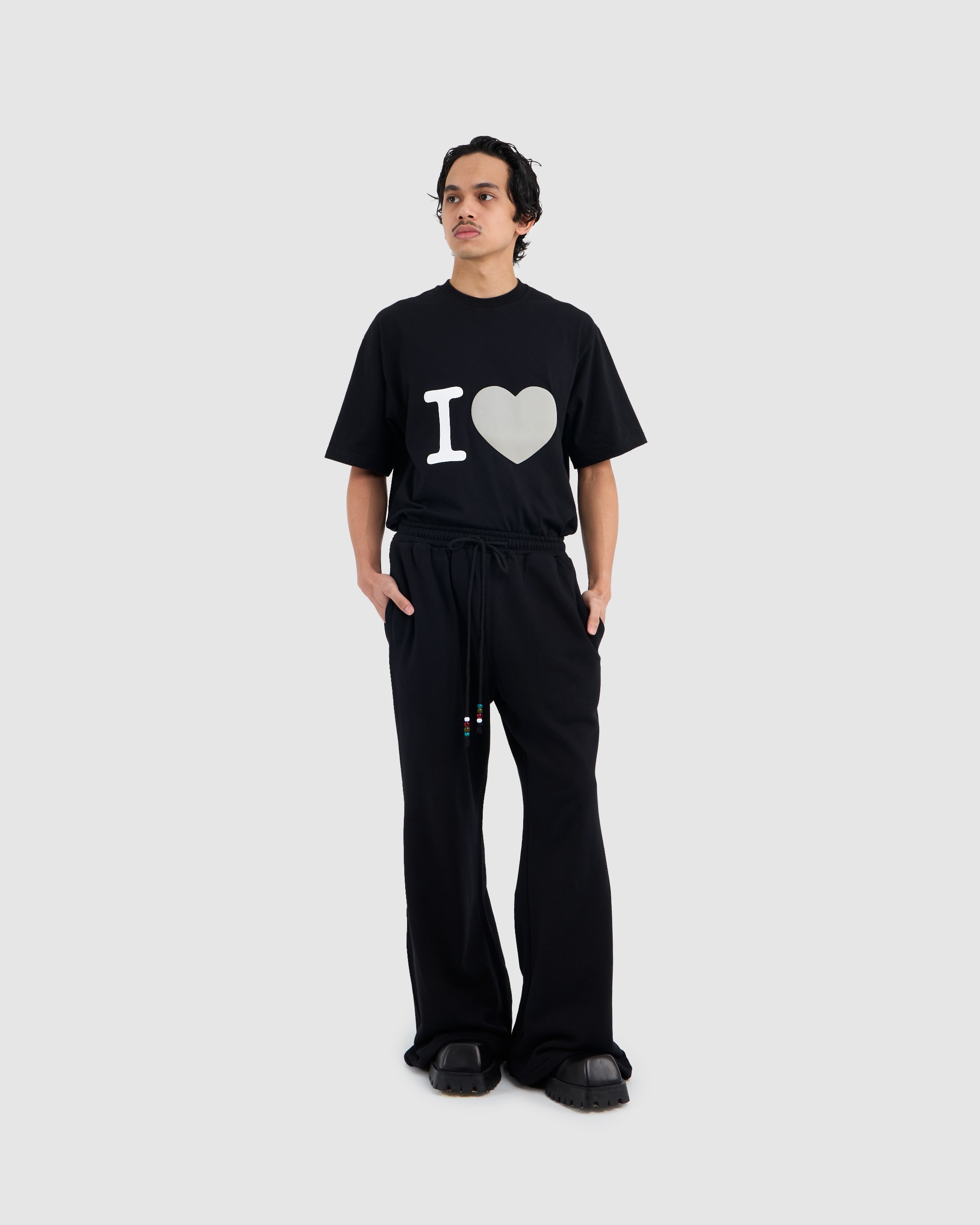 Flare Sweat Pants Black