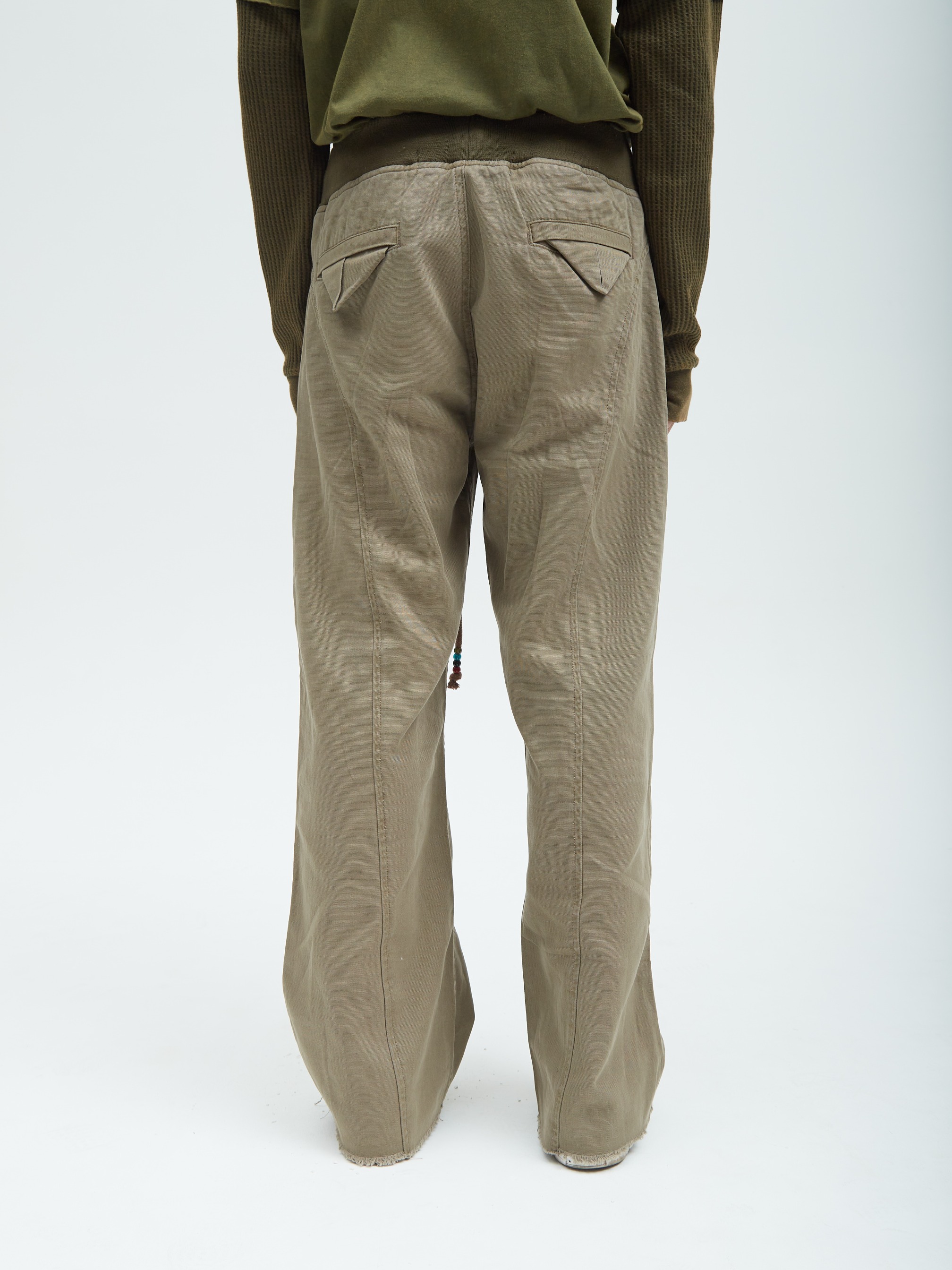 Relaxed Canvas Pants Olive