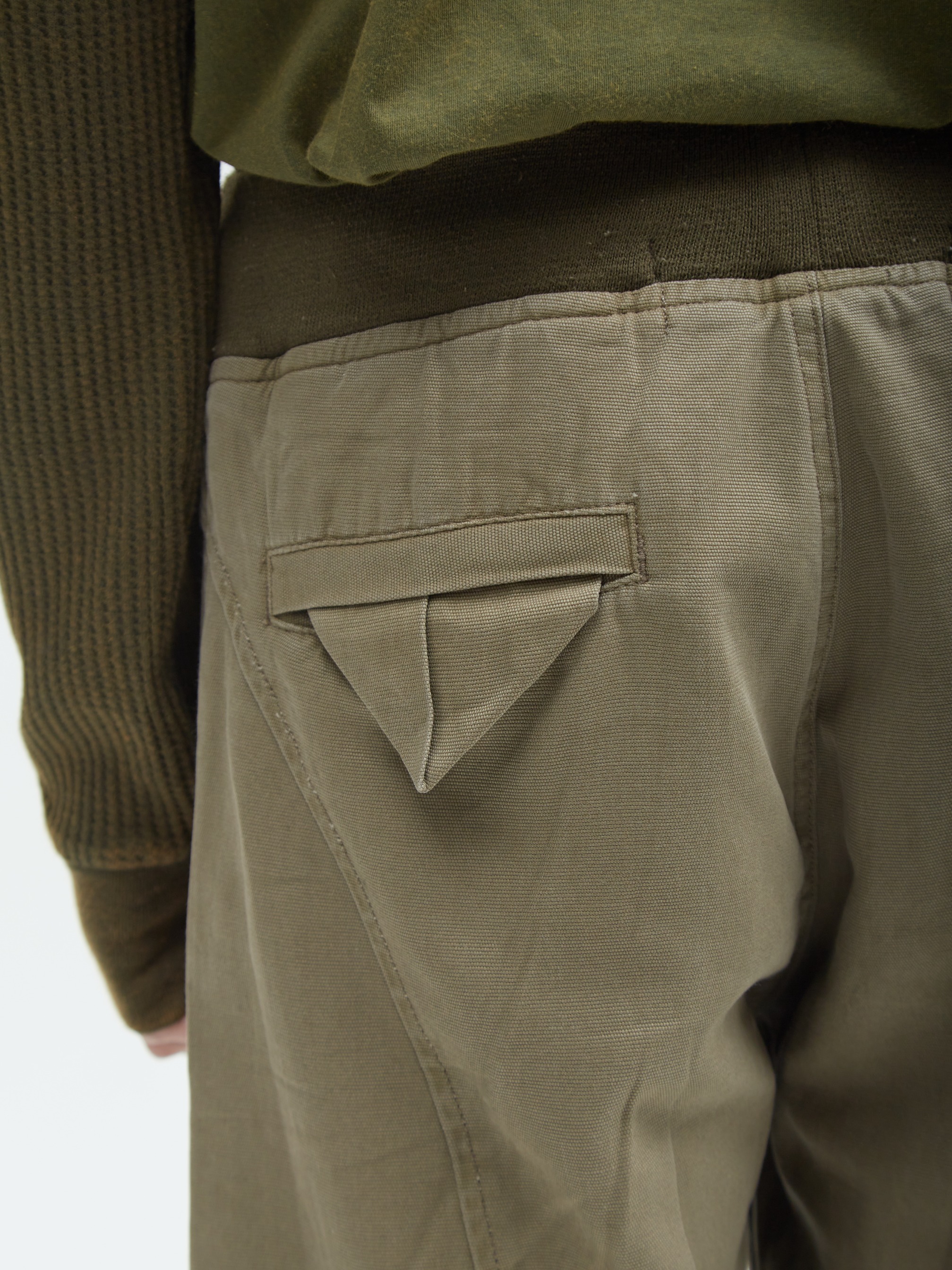 Relaxed Canvas Pants Olive
