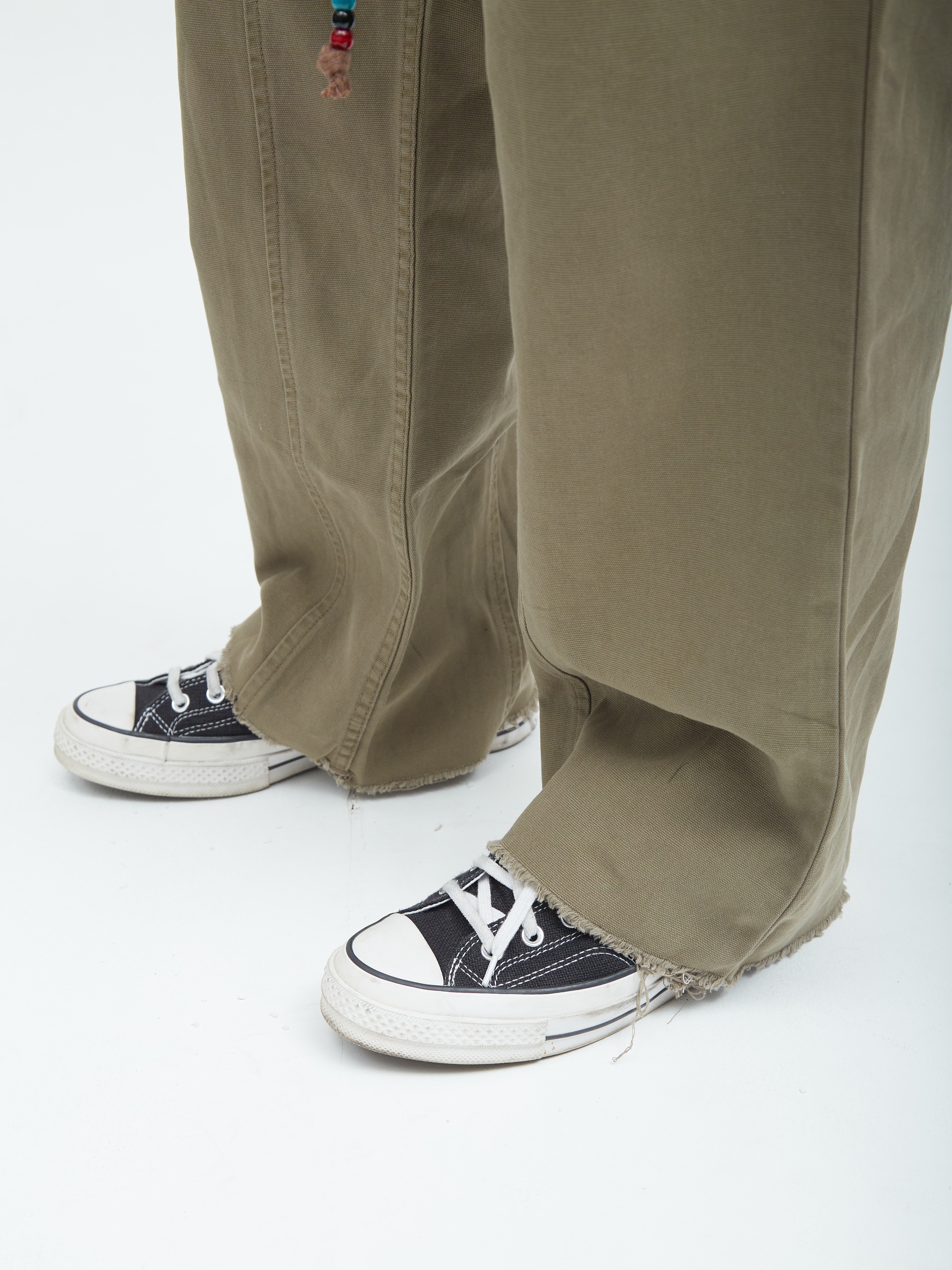 Relaxed Canvas Pants Olive