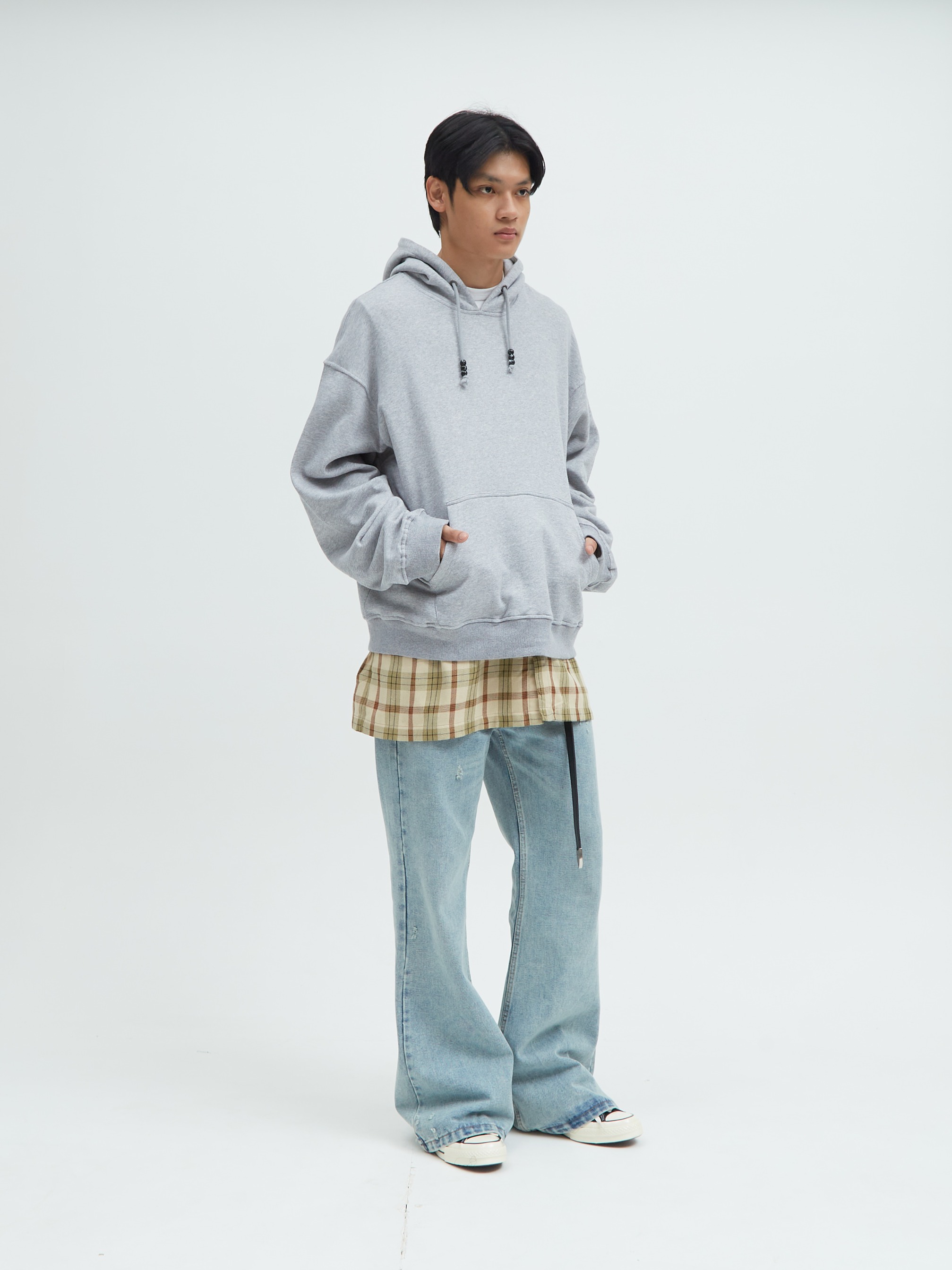 Hoodie Flannel Gray