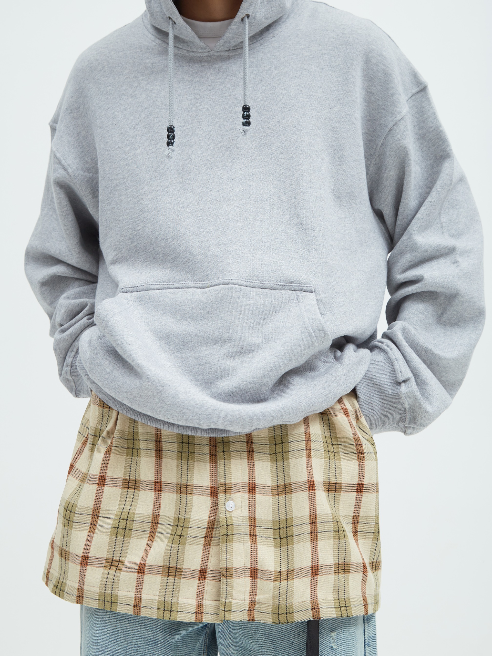 Hoodie Flannel Gray