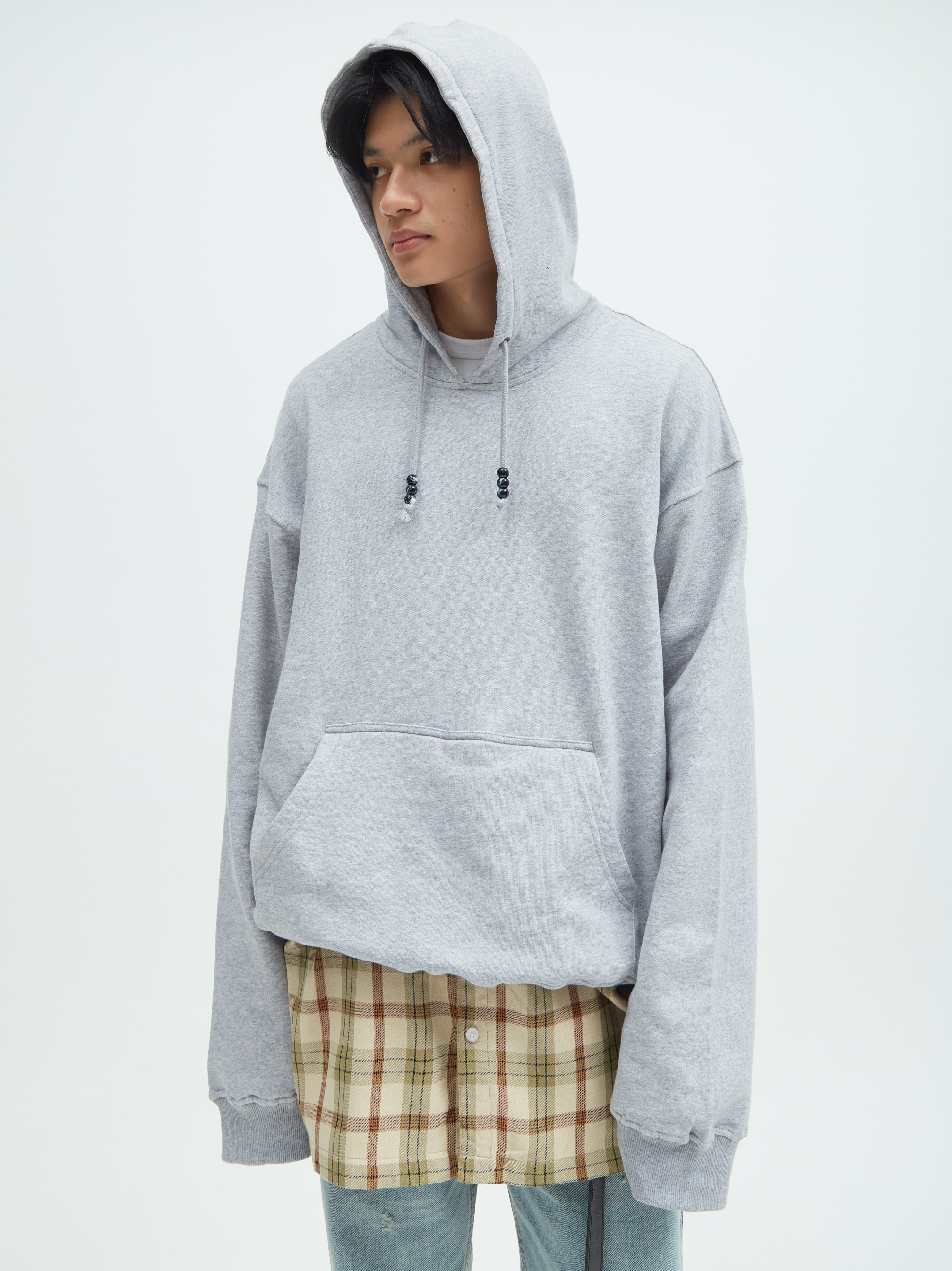 Hoodie Flannel Gray
