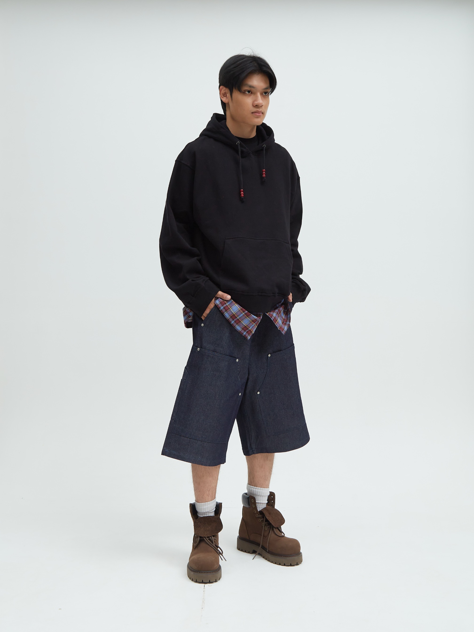 Hoodie Flannel Black
