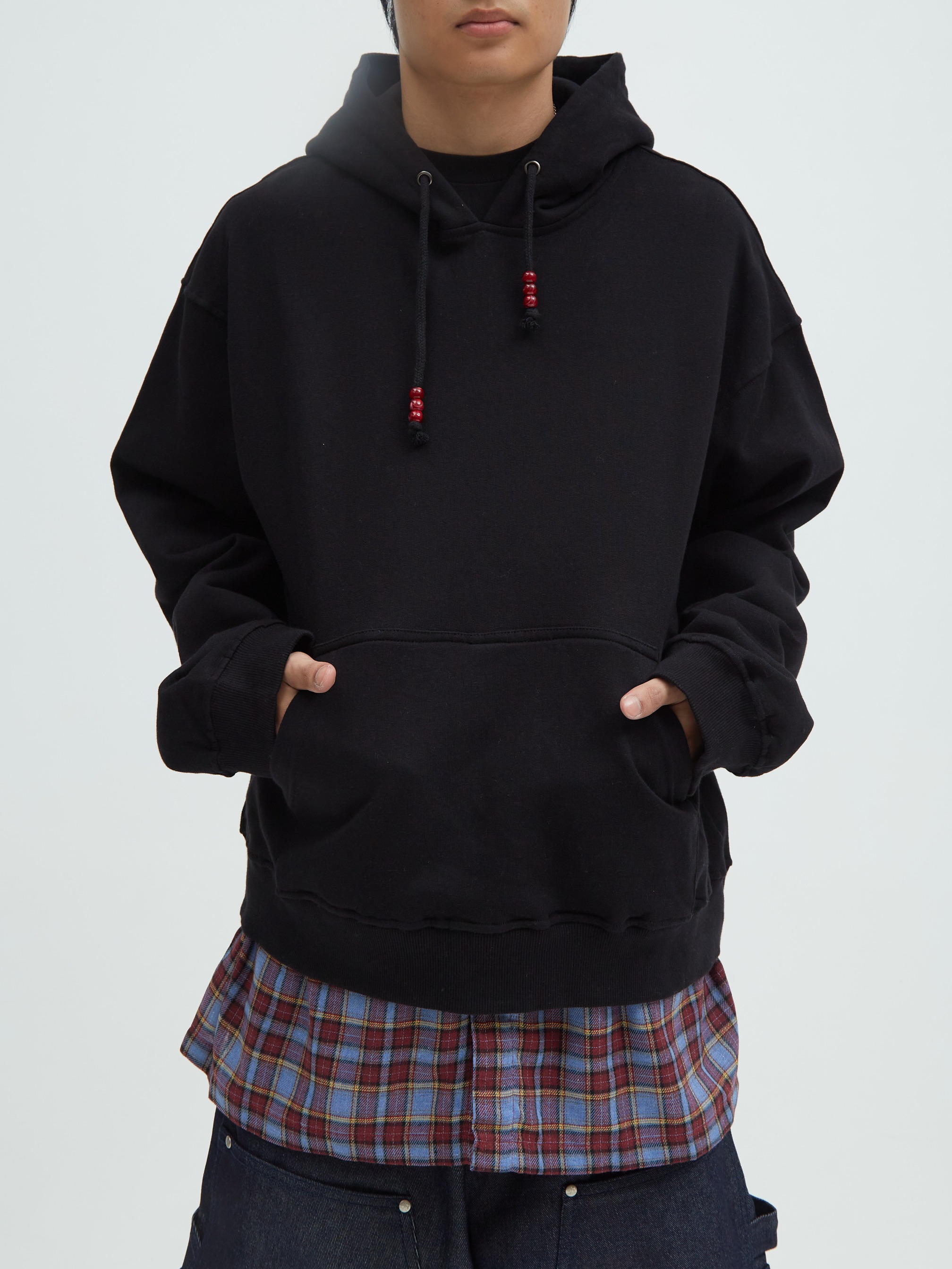 Hoodie Flannel Black