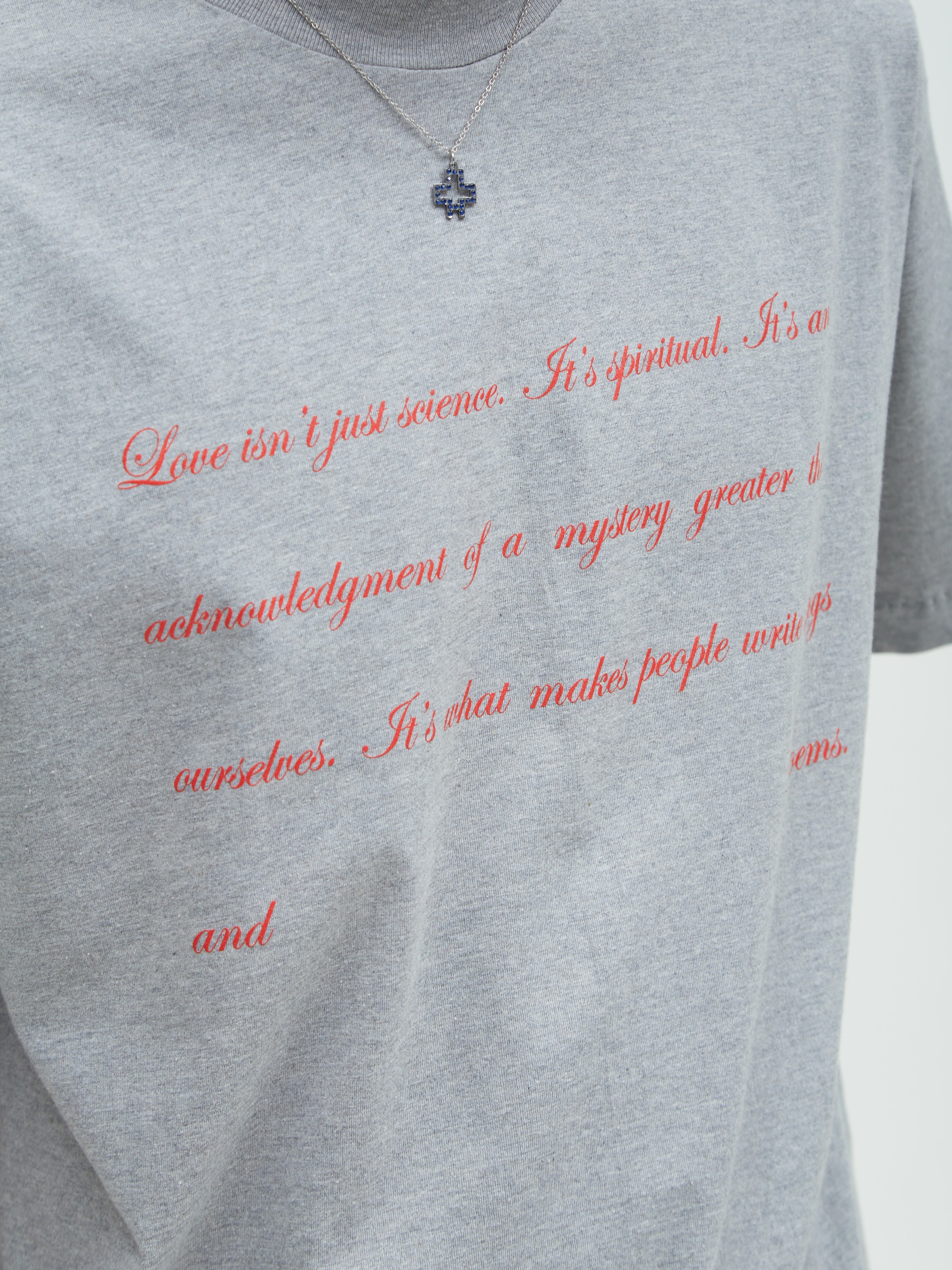 Love Script Tee Gray