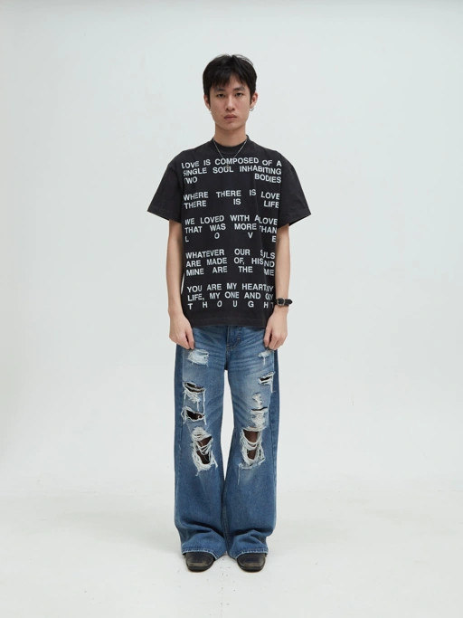 Image of Message Tee Black Washed