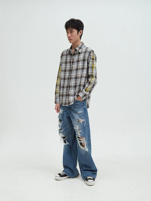 Image of Printed Flannel Gray