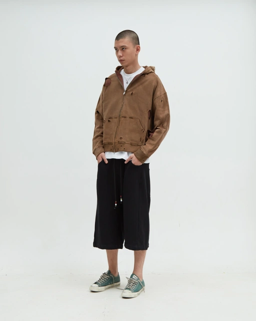 Image of Distress Hoodie Brown