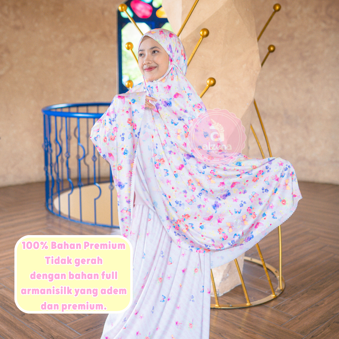 𝐀𝐥𝐳𝐞𝐧𝐚 𝐊𝐢𝐝𝐬 - Mukena Anak Perempuan Bahan Armany Silk
