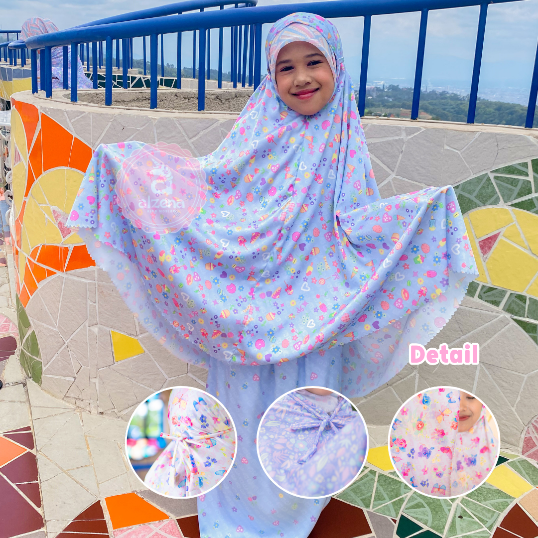 𝐀𝐥𝐳𝐞𝐧𝐚 𝐊𝐢𝐝𝐬 - Mukena Anak Perempuan Bahan Armany Silk