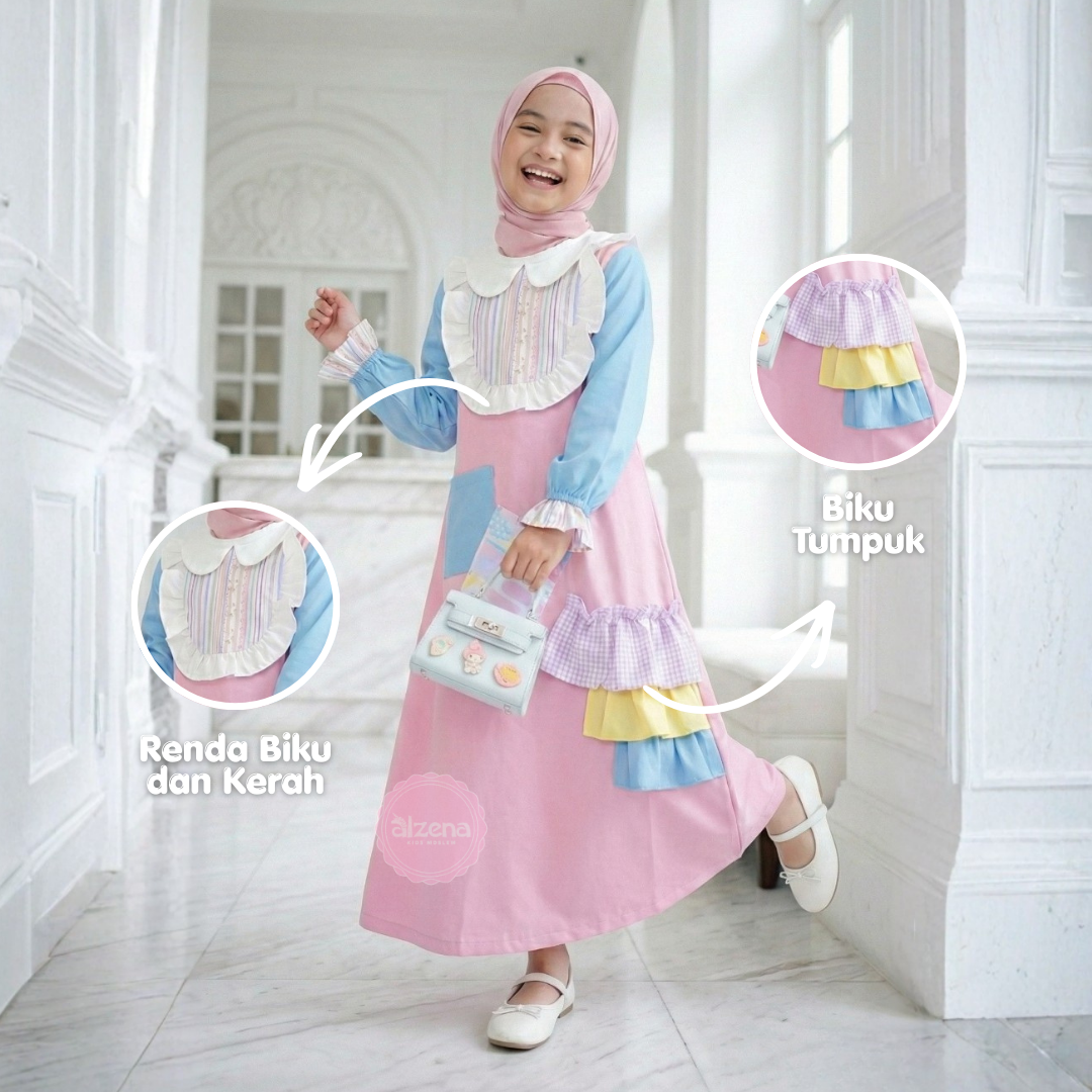 ππ₯π³ππ§π ππ’ππ¬ - Gamis Anak Perempuan Katun 2 - 14 Tahun Dress Mikayla Series