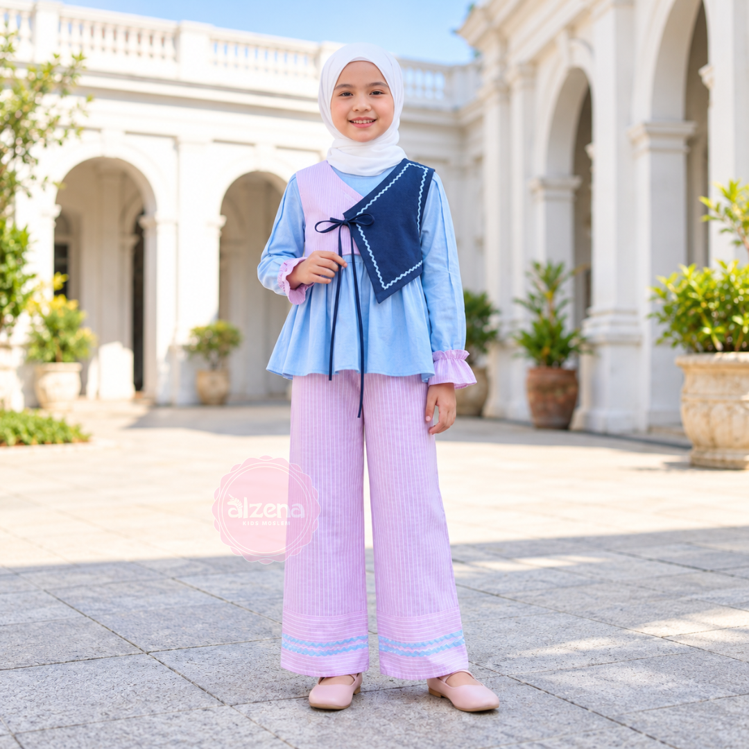 Jihan One Set – Baju Muslim Anak Perempuan Lucu, Elegan & Kekinian By Alzena Kids Moslem