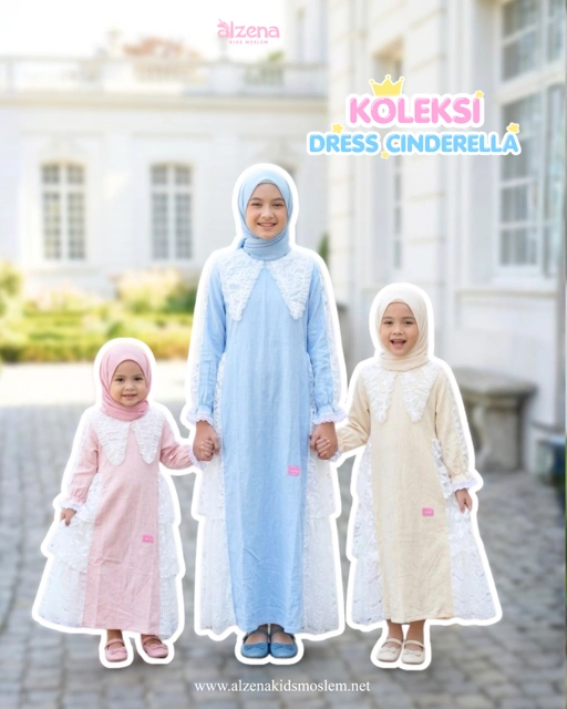 Image of Dress Muslim Gamis Anak Perempuan Dress Cinderella By Alzena Kids Moslem