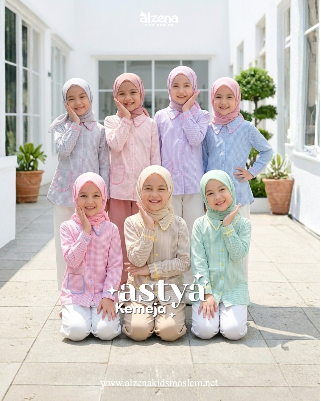Tunik Muslim Anak Perempuan Kemeja Astya Series Premium By Alzena Kids Moslem
