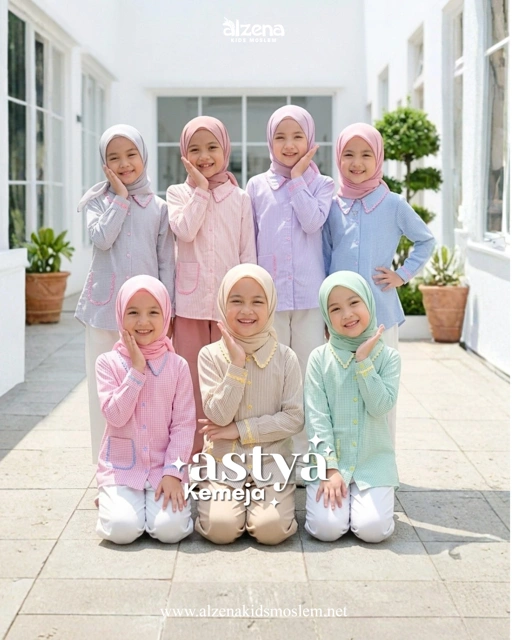 Image of Tunik Muslim Anak Perempuan Kemeja Astya Series Premium By Alzena Kids Moslem