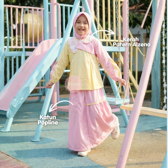 Set Rok Muslim Anak Perempuan Gladys By Alzena Kids Moslem