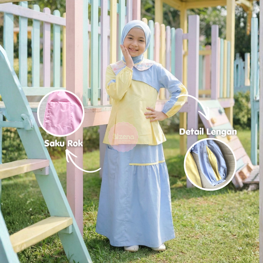 Set Rok Muslim Anak Perempuan Gladys By Alzena Kids Moslem