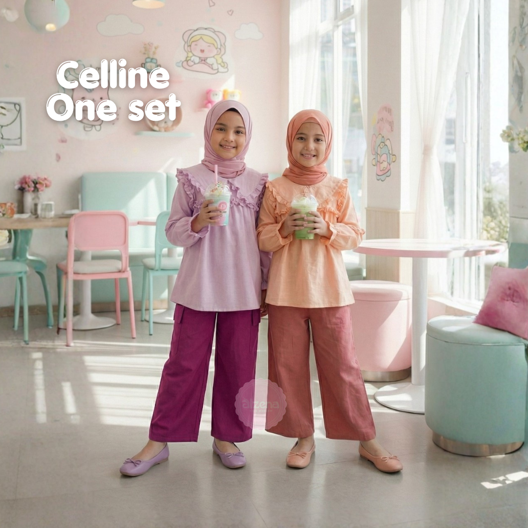 Setelan Baju Muslim Anak Perempuan Modern Cellin By Alzena Kids Moslem