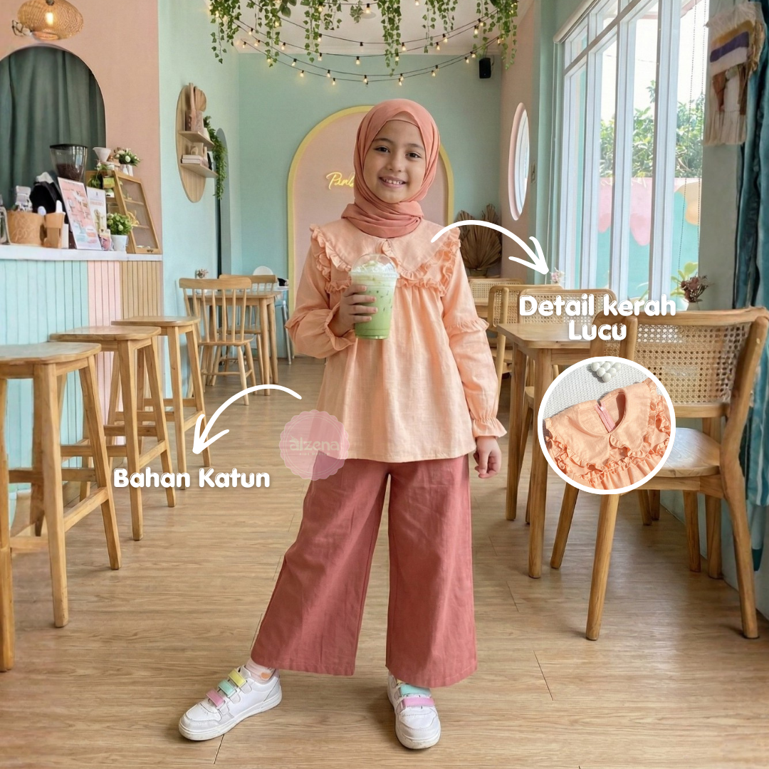 Setelan Baju Muslim Anak Perempuan Modern Cellin By Alzena Kids Moslem