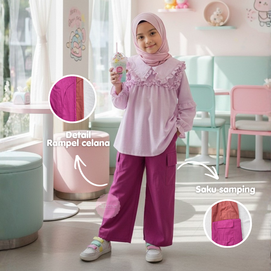 Setelan Baju Muslim Anak Perempuan Modern Cellin By Alzena Kids Moslem