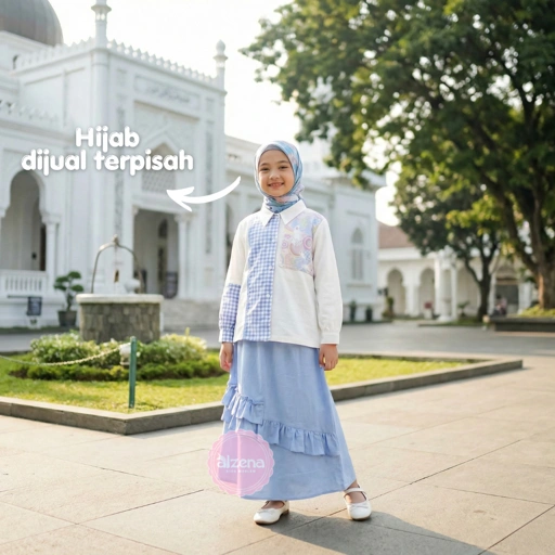 Image of Set Rok Muslim Anak Perempuan Premium Athalia By Alzena Kids Moslem