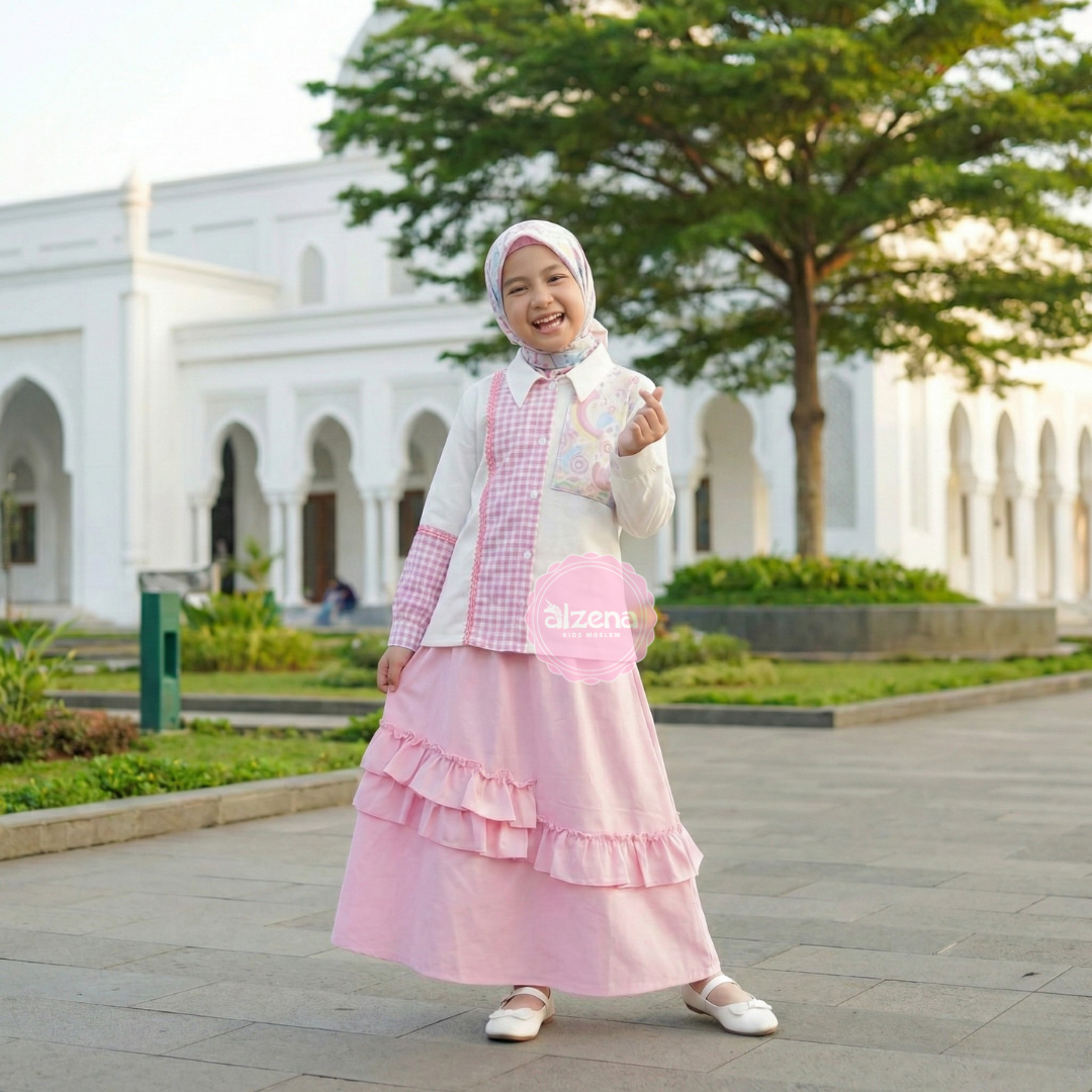 Set Rok Muslim Anak Perempuan Premium Athalia By Alzena Kids Moslem
