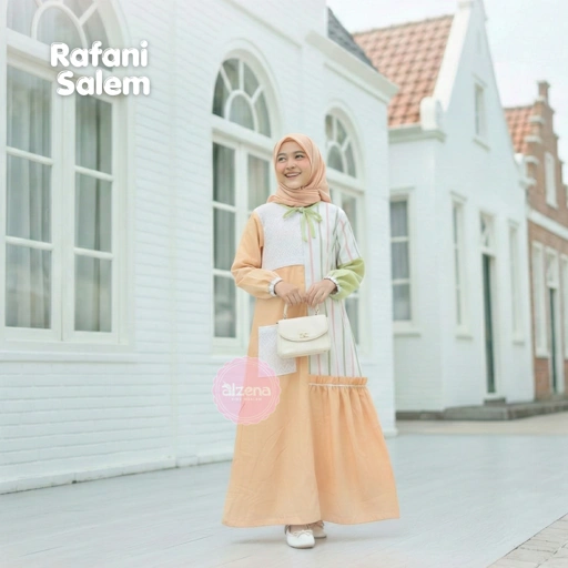 Image of Set Gamis Anak Perempuan Rafani Dress Premium By Alzena Kids Moslem