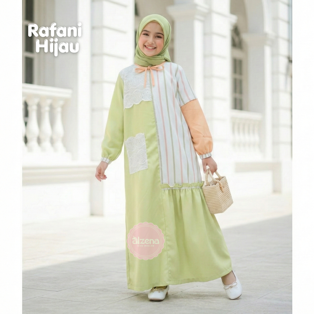 Set Gamis Anak Perempuan Rafani Dress Premium By Alzena Kids Moslem