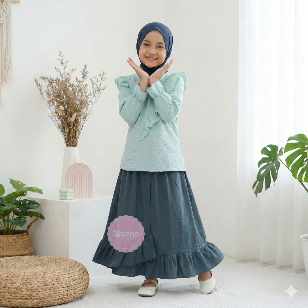 Setelan Rok Baju Muslim Anak Perempuan Modern Vania By Alzena Kids Moslem
