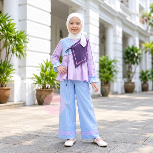 Jihan One Set – Baju Muslim Anak Perempuan Lucu, Elegan & Kekinian By Alzena Kids Moslem