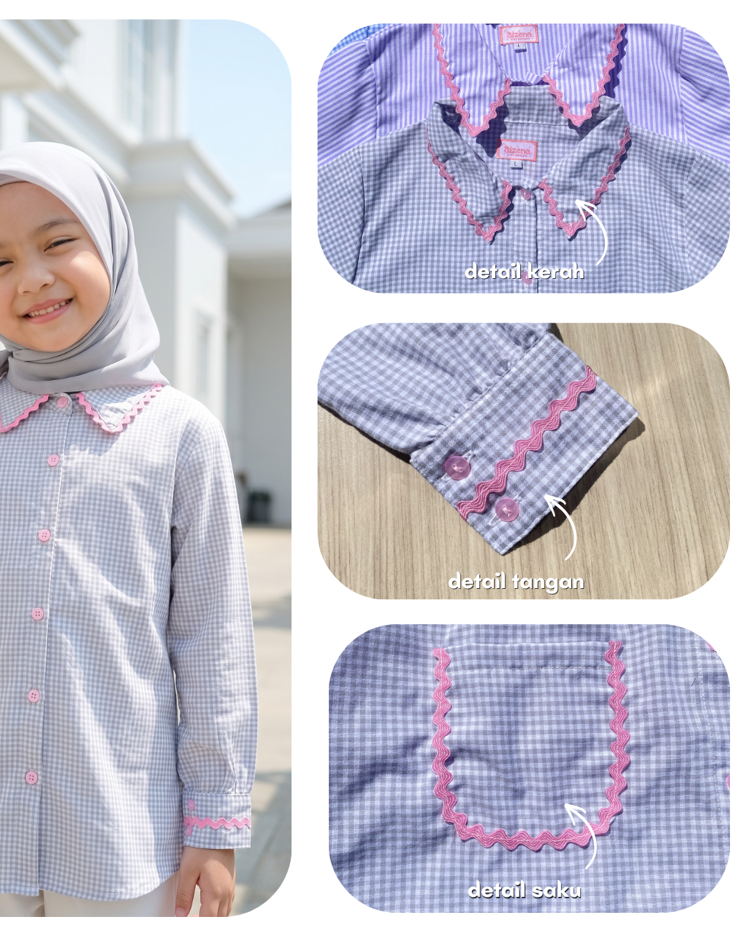 Tunik Muslim Anak Perempuan Kemeja Astya Series Premium By Alzena Kids Moslem